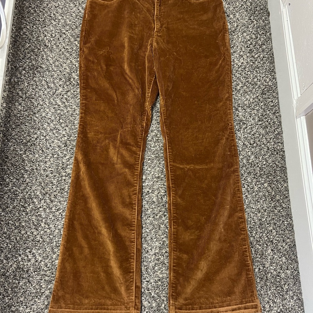 Brown Corduroy Flared Pants